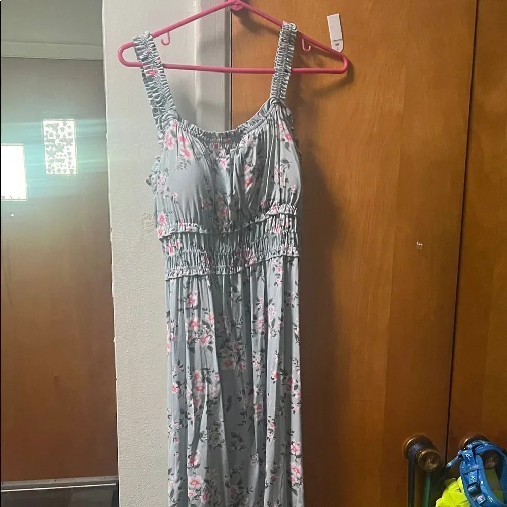 No Boundaries Pink and Gray Floral Dress